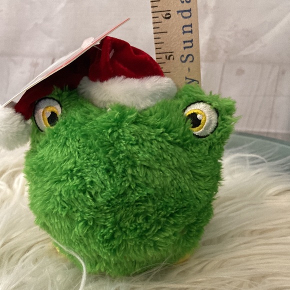 Pet Factory Holiday Squeaky Dog Toy Ball Frog Plush Ball - Picture 8 of 9